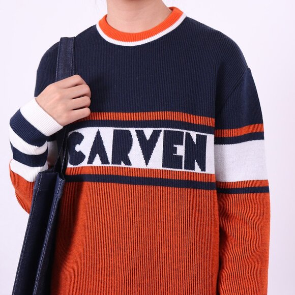 NWT - CARVEN Ribbed Logo Women's Knit Sweater 8607PU022 - Picture 6 of 6